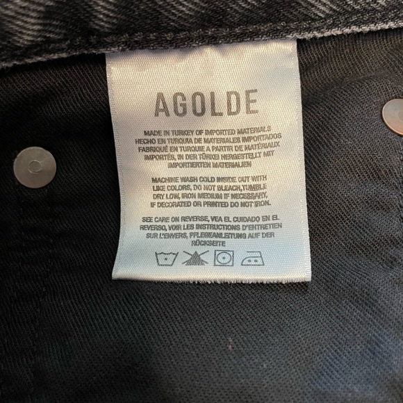 AGOLDE Wyman Mid Rise Straight Leg Vintage Ankle Faded Black Denim Jean Size 32 - Picture 10 of 12